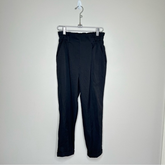 Sienna Sky Slim Leg Paper Bag Pants Elastic Waist Black Small - Picture 1 of 8
